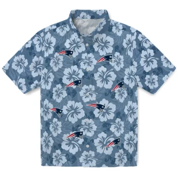 new england patriots hibiscus cluster blue hawaiian shirts best selling