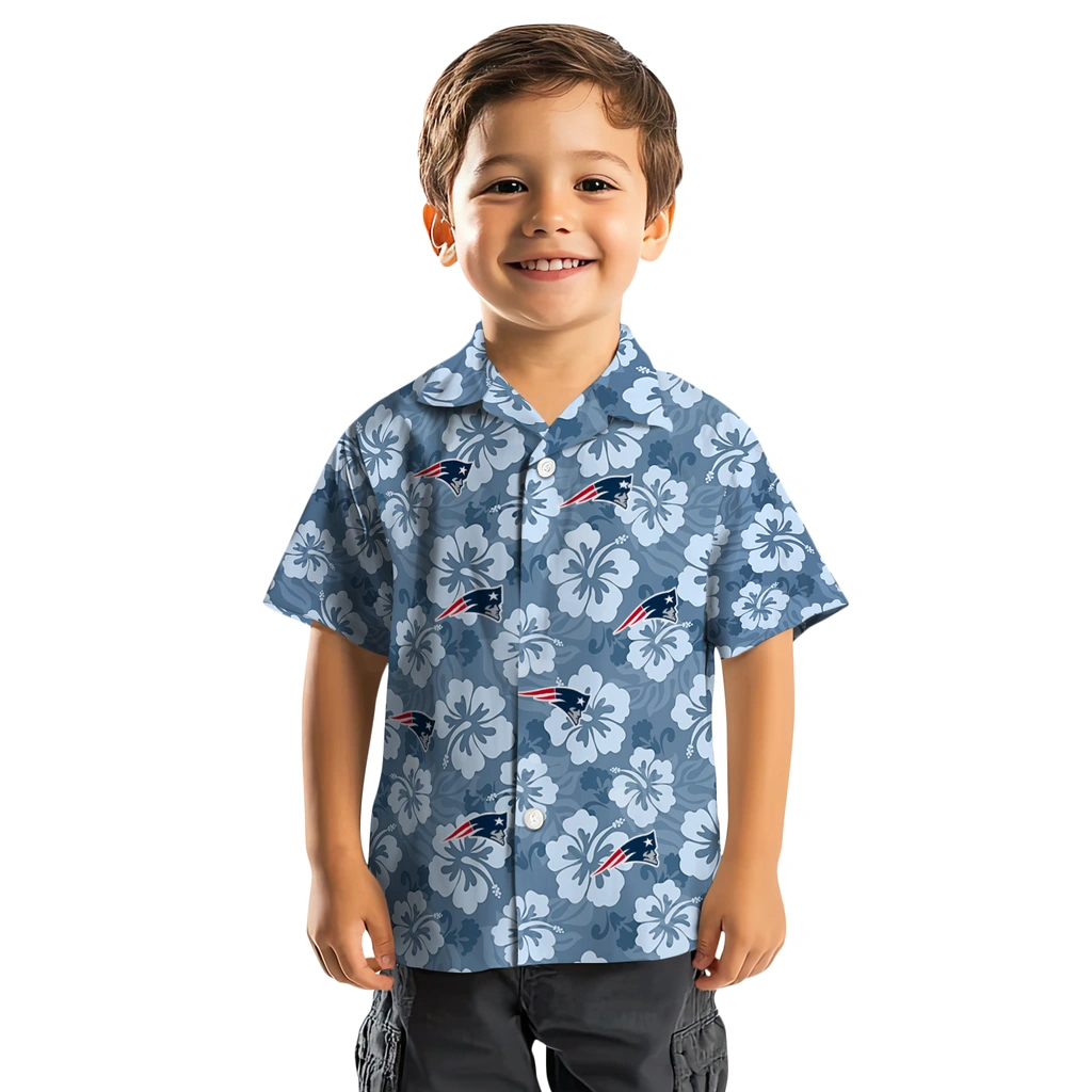 New England Patriots Hawaiian Shirt - Hibiscus Cluster new england patriots hibiscus cluster blue hawaiian shirts top rated