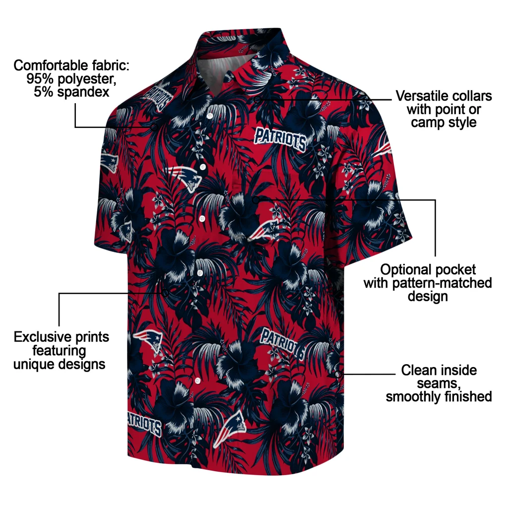 New England Patriots Hawaiian Shirt - Hibiscus Exotic new england patriots hibiscus exotic blue hawaiian shirts new arrival