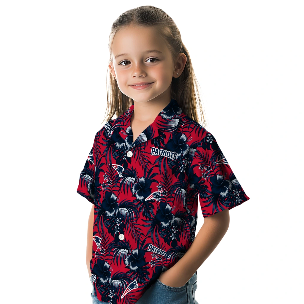 New England Patriots Hawaiian Shirt - Hibiscus Exotic new england patriots hibiscus exotic blue hawaiian shirts premium grade