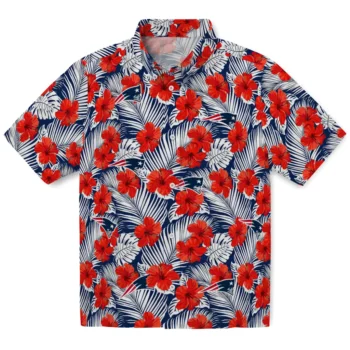 new england patriots hibiscus fiesta red royal blue hawaiian shirts best selling