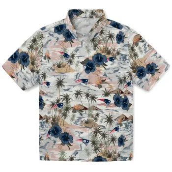 new england patriots hibiscus seaside white hawaiian shirts best selling