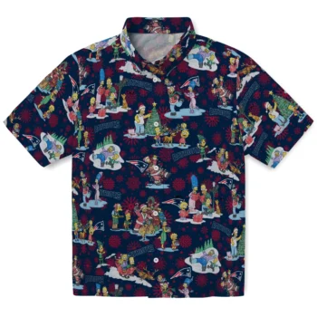 new england patriots simpsons christmas blue hawaiian shirts best selling