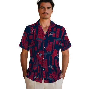 new england patriots turtle lines blue hawaiian shirts fashion forward