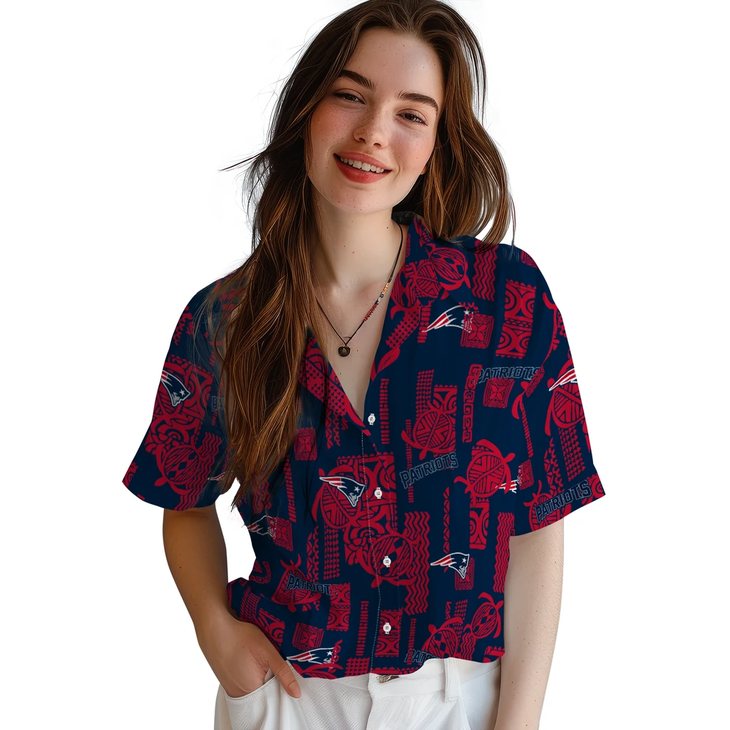 New England Patriots Hawaiian Shirt - Turtle Lines new england patriots turtle lines blue hawaiian shirts latest model