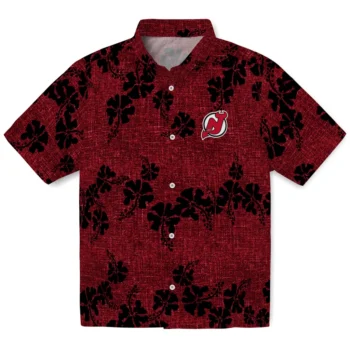new jersey devils hibiscus petals red hawaiian shirts best selling