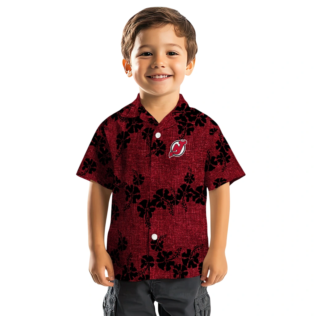 New Jersey Devils Hawaiian Shirt - 50th State Flower new jersey devils hibiscus petals red hawaiian shirts top rated