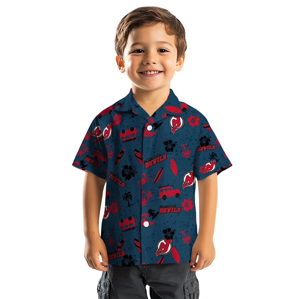 New Jersey Devils Hawaiian Shirt - Beach Vibe new jersey devils beach vibe navy hawaiian shirts top rated