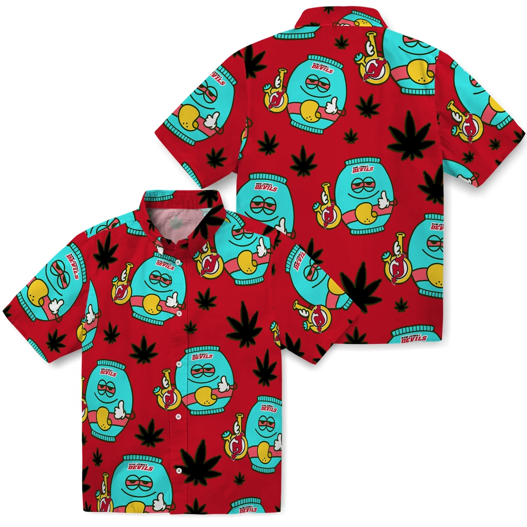 New Jersey Devils Hawaiian Shirt - Chill Vibe new jersey devils bong smile red hawaiian shirts high quality