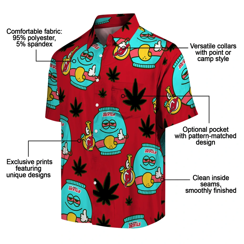 New Jersey Devils Hawaiian Shirt - Chill Vibe new jersey devils bong smile red hawaiian shirts new arrival