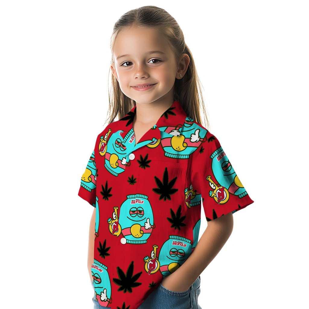 New Jersey Devils Hawaiian Shirt - Chill Vibe new jersey devils bong smile red hawaiian shirts premium grade