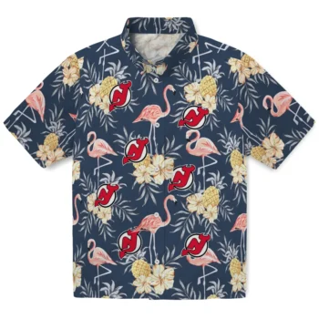 new jersey devils flamingo hibiscus navy hawaiian shirts best selling