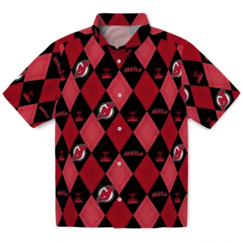 new jersey devils balloon plaid red hawaiian shirts best selling