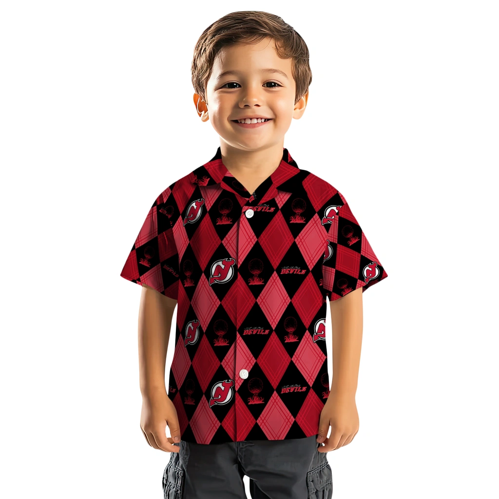 New Jersey Devils Hawaiian Shirt - Golfing Plaid new jersey devils balloon plaid red hawaiian shirts top rated