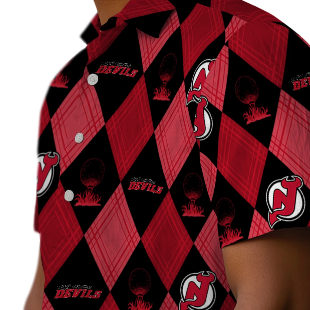 New Jersey Devils Hawaiian Shirt - Golfing Plaid new jersey devils balloon plaid red hawaiian shirts trendy