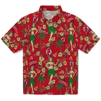 new jersey devils hawaiian girls design red hawaiian shirts best selling