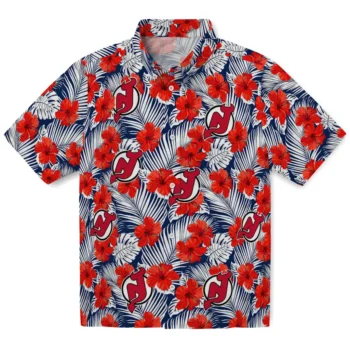 new jersey devils hibiscus fiesta red royal blue hawaiian shirts best selling