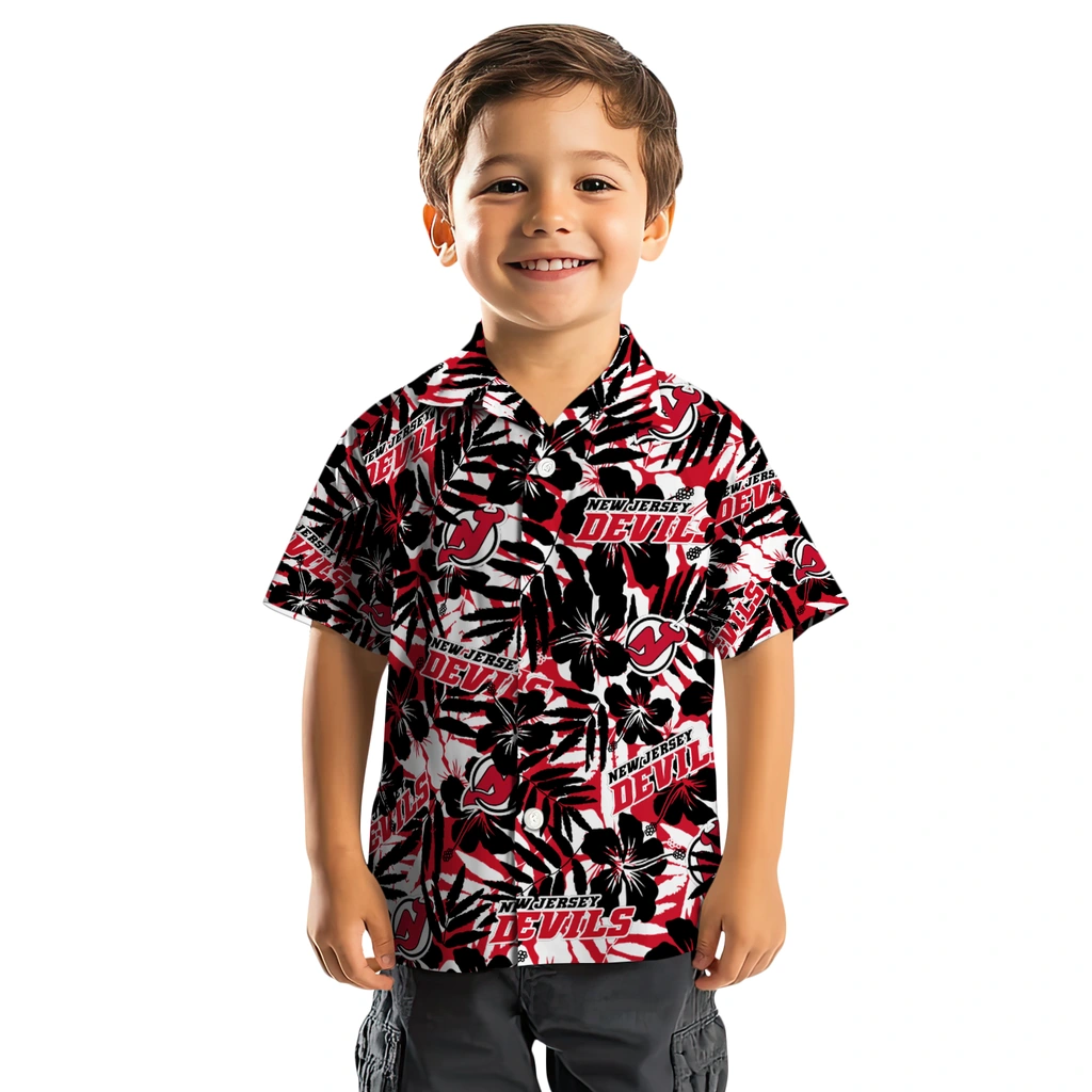 New Jersey Devils Hawaiian Shirt - Hibiscus Overlay new jersey devils hibiscus overlay hawaiian shirts top rated