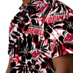 New Jersey Devils Hawaiian Shirt – Hibiscus Overlay