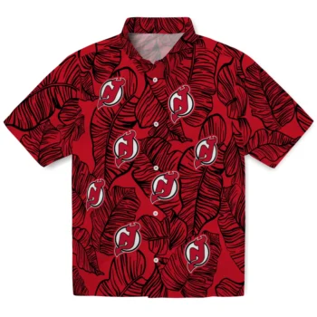 new jersey devils leaf outline red hawaiian shirts best selling
