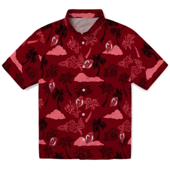 new jersey devils palm and clouds red hawaiian shirts best selling