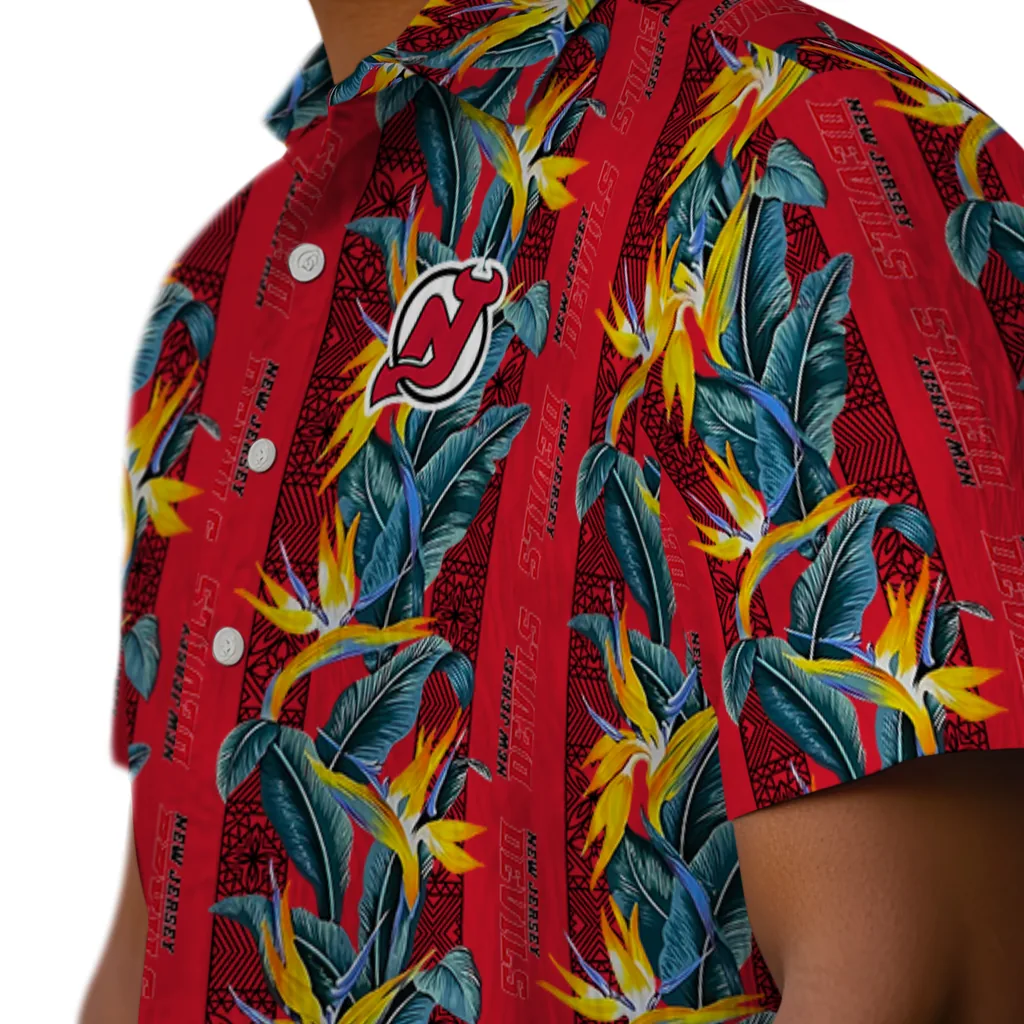 New Jersey Devils Hawaiian Shirt - Paradise Vines new jersey devils paradise vines red hawaiian shirts trendy