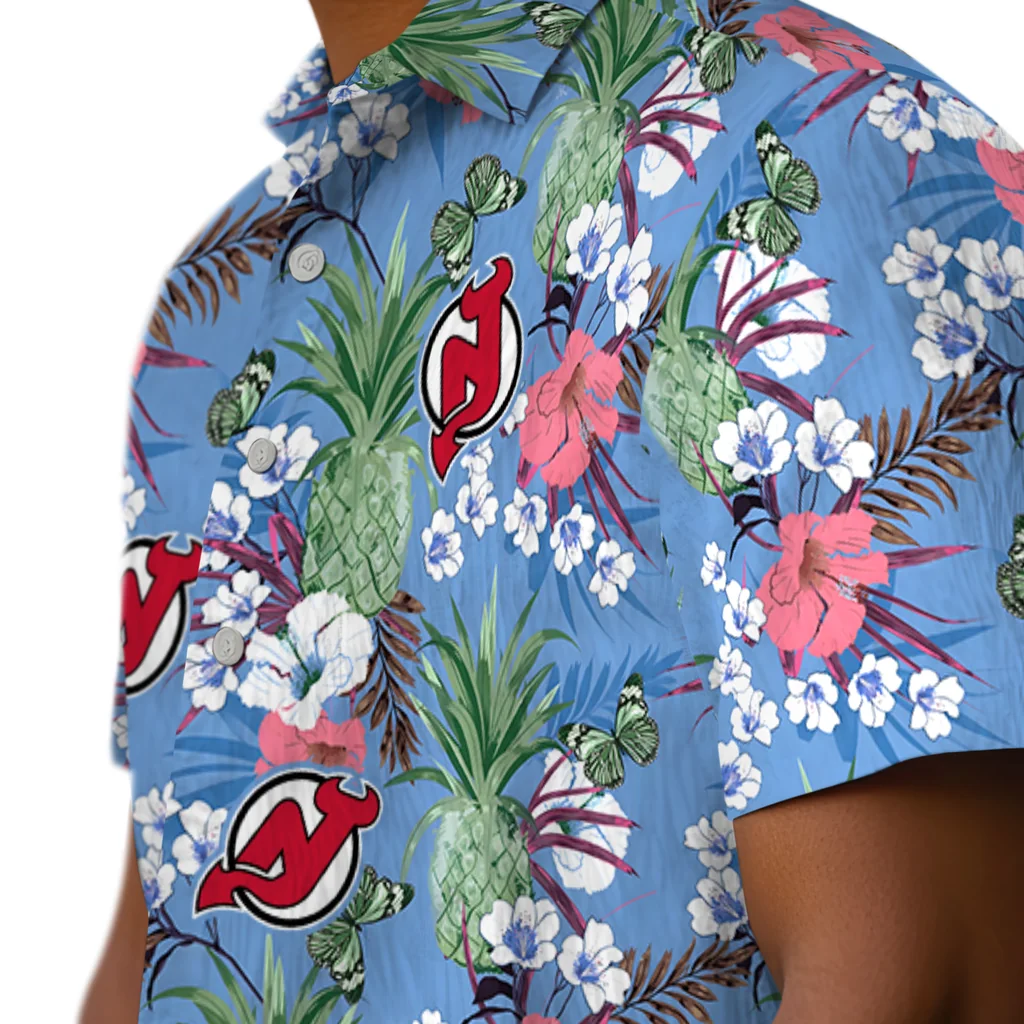 New Jersey Devils Hawaiian Shirt - Pineapple Bouquet new jersey devils pineapple bouquet best sky blue hawaiian shirts trendy