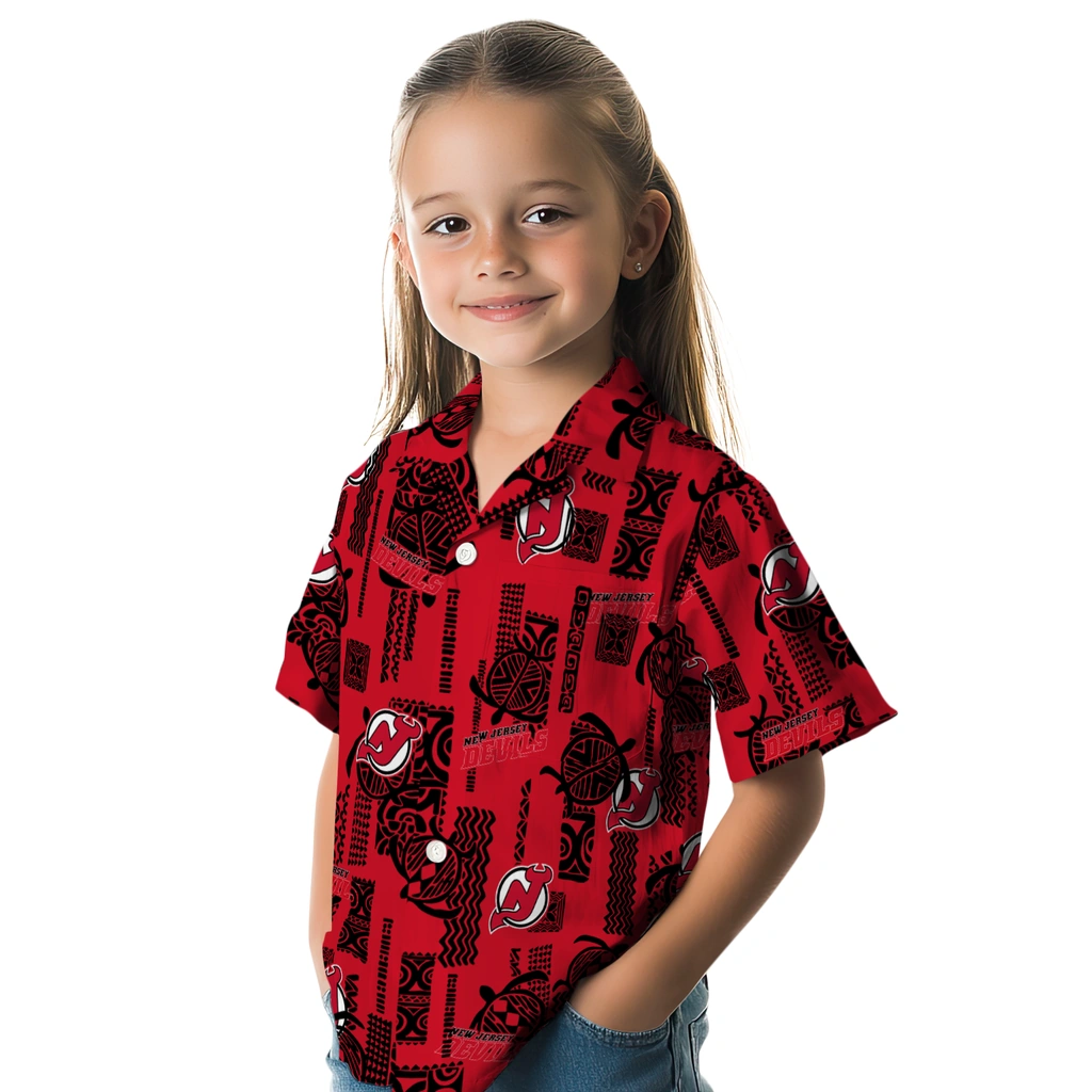 New Jersey Devils Hawaiian Shirt - Turtle Lines new jersey devils turtle lines red hawaiian shirts premium grade