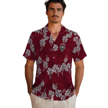 new mexico lobos hibiscus petals red hawaiian shirts fashion forward