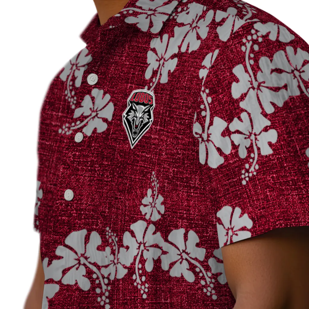 New Mexico Lobos Hawaiian Shirt - 50th State Flower new mexico lobos hibiscus petals red hawaiian shirts trendy