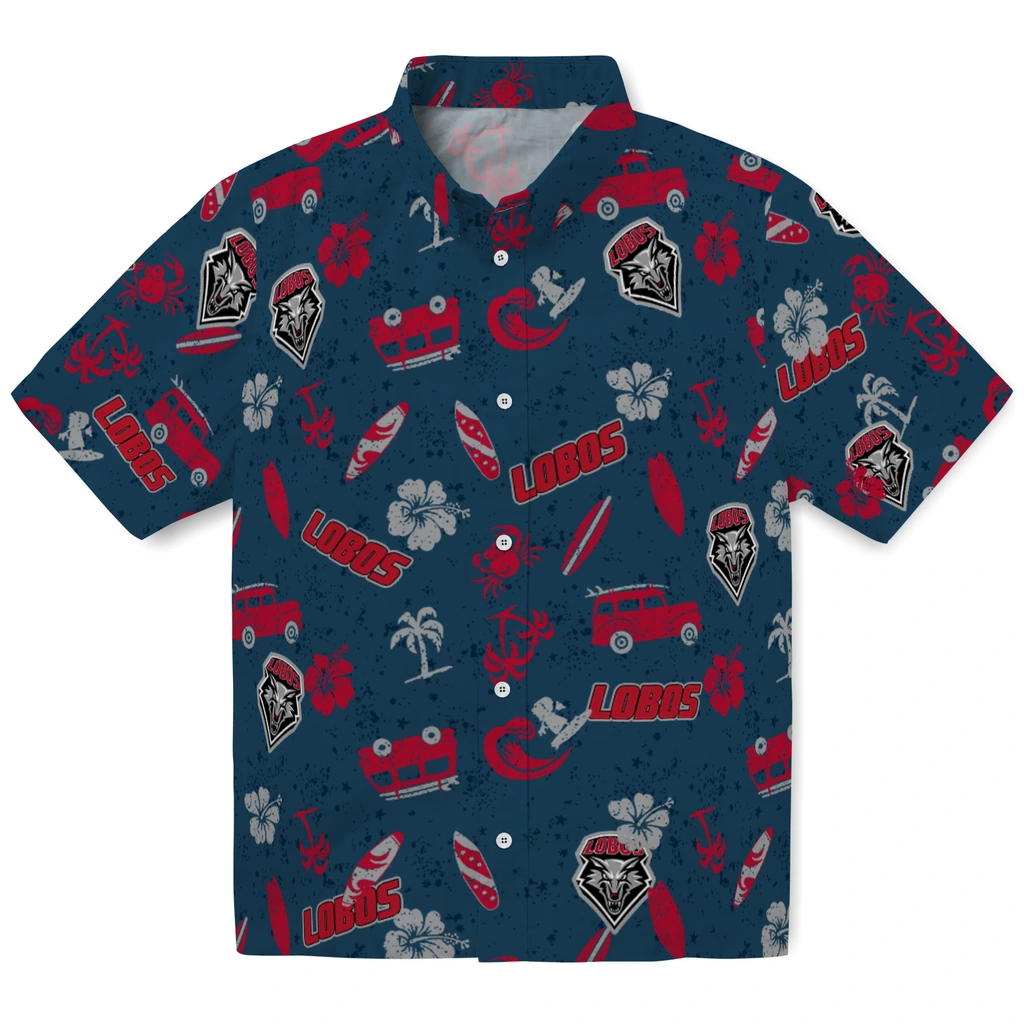 New Mexico Lobos Hawaiian Shirt - Beach Vibe new mexico lobos beach vibe navy hawaiian shirts best selling