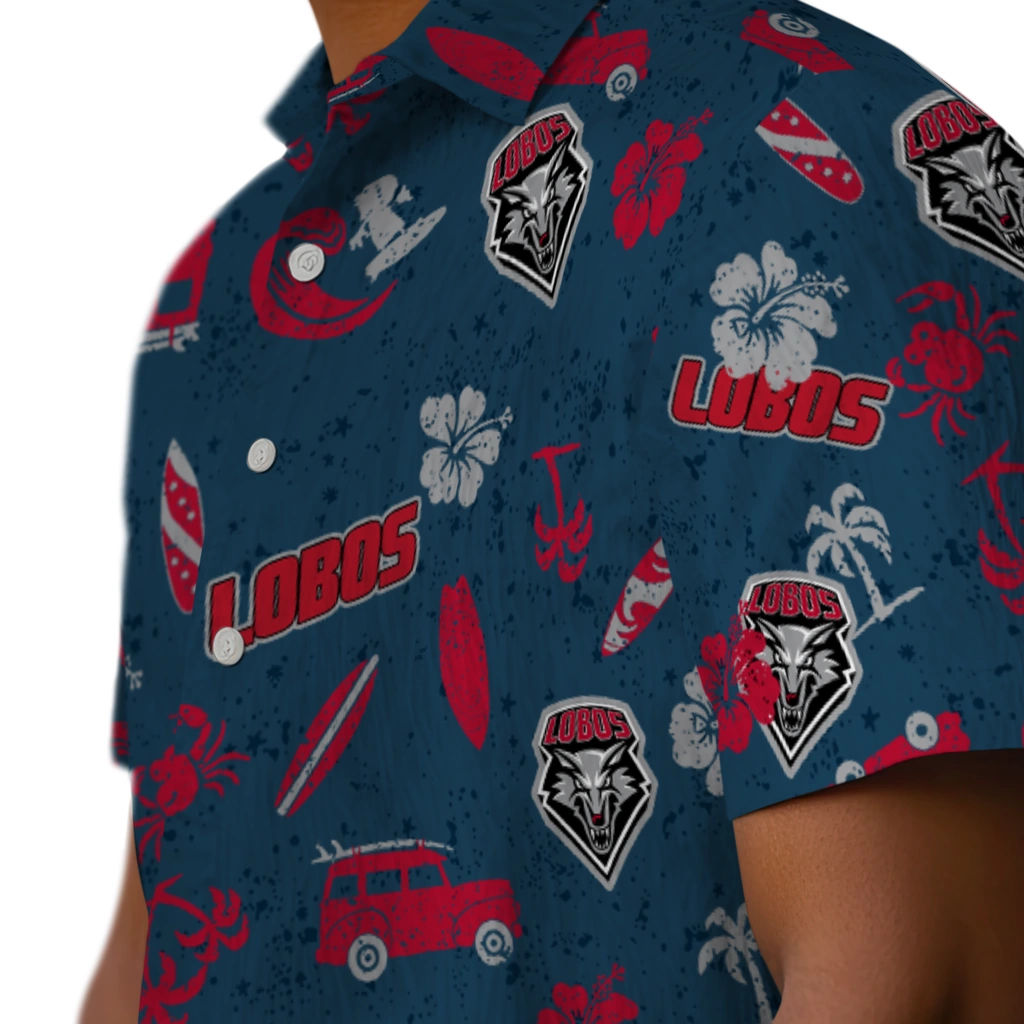 New Mexico Lobos Hawaiian Shirt - Beach Vibe new mexico lobos beach vibe navy hawaiian shirts trendy