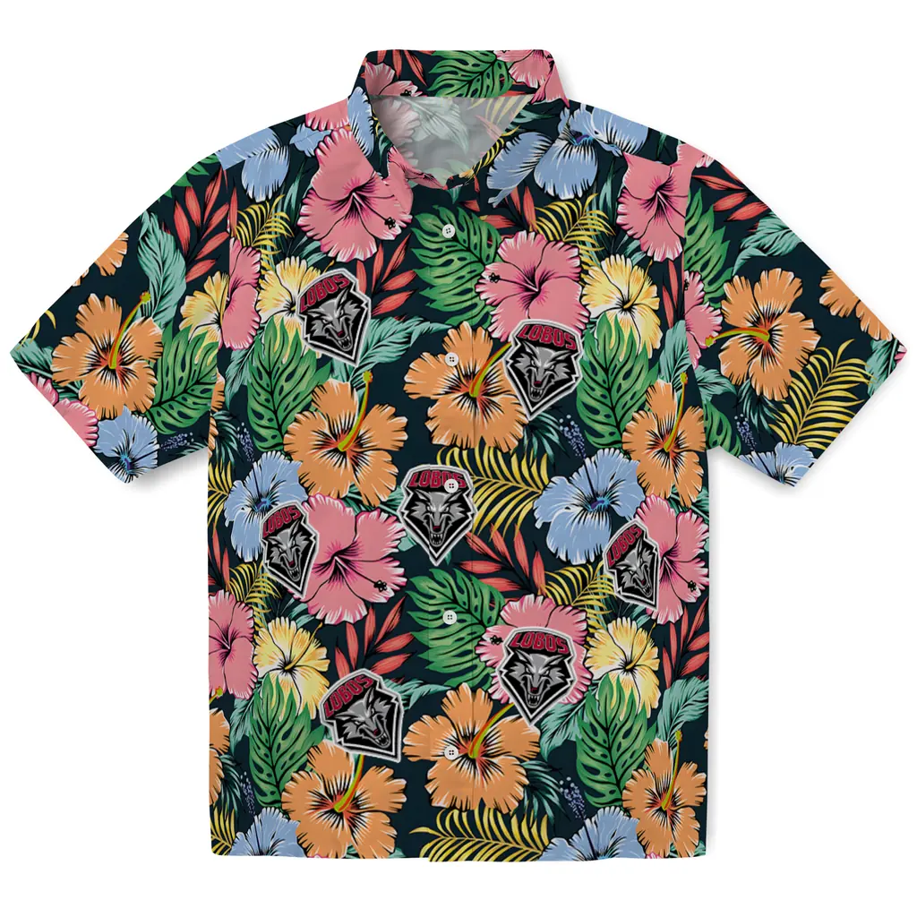 New Mexico Lobos Hawaiian Shirt - Brilliant Hibiscus Garden new mexico lobos brilliant hibiscus garden hawaiian shirts best selling