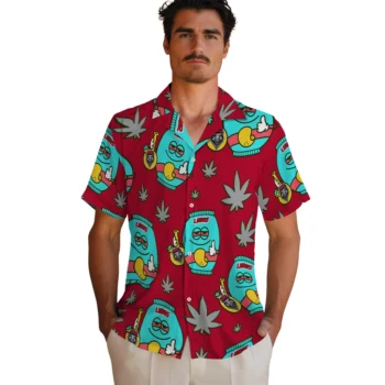 new mexico lobos bong smile red hawaiian shirts fashion forward