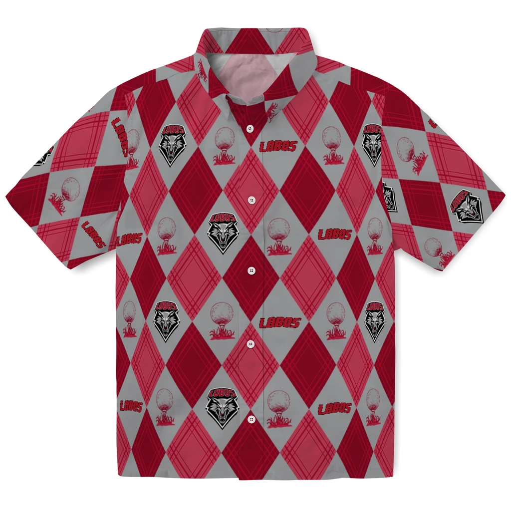 New Mexico Lobos Hawaiian Shirt - Golfing Plaid new mexico lobos balloon plaid red hawaiian shirts best selling