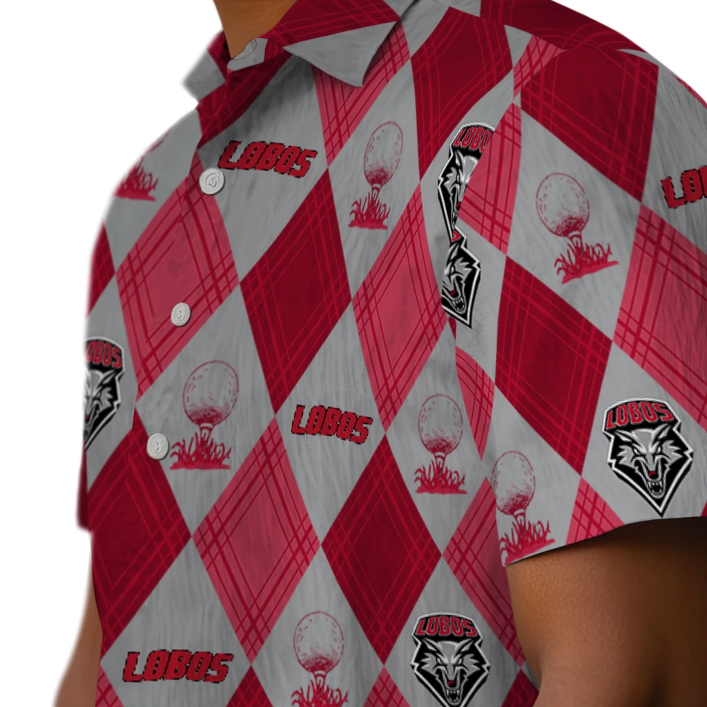 New Mexico Lobos Hawaiian Shirt - Golfing Plaid new mexico lobos balloon plaid red hawaiian shirts trendy
