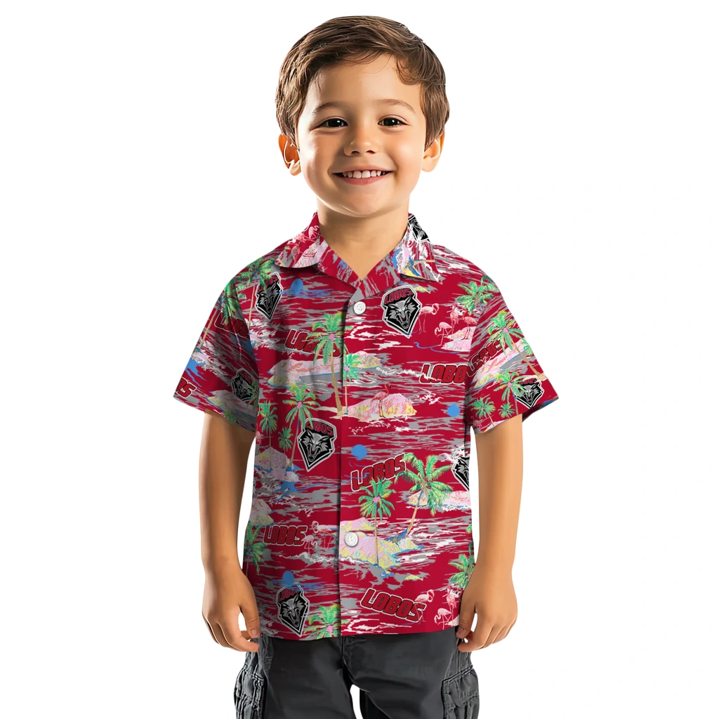 New Mexico Lobos Hawaiian Shirt - Hawaii Island new mexico lobos flamingo retreat red hawaiian shirts top rated