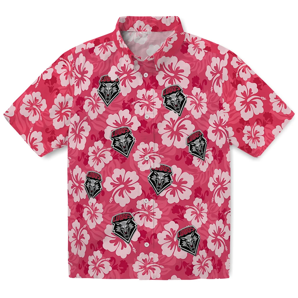 New Mexico Lobos Hawaiian Shirt - Hibiscus Cluster new mexico lobos hibiscus cluster red hawaiian shirts best selling