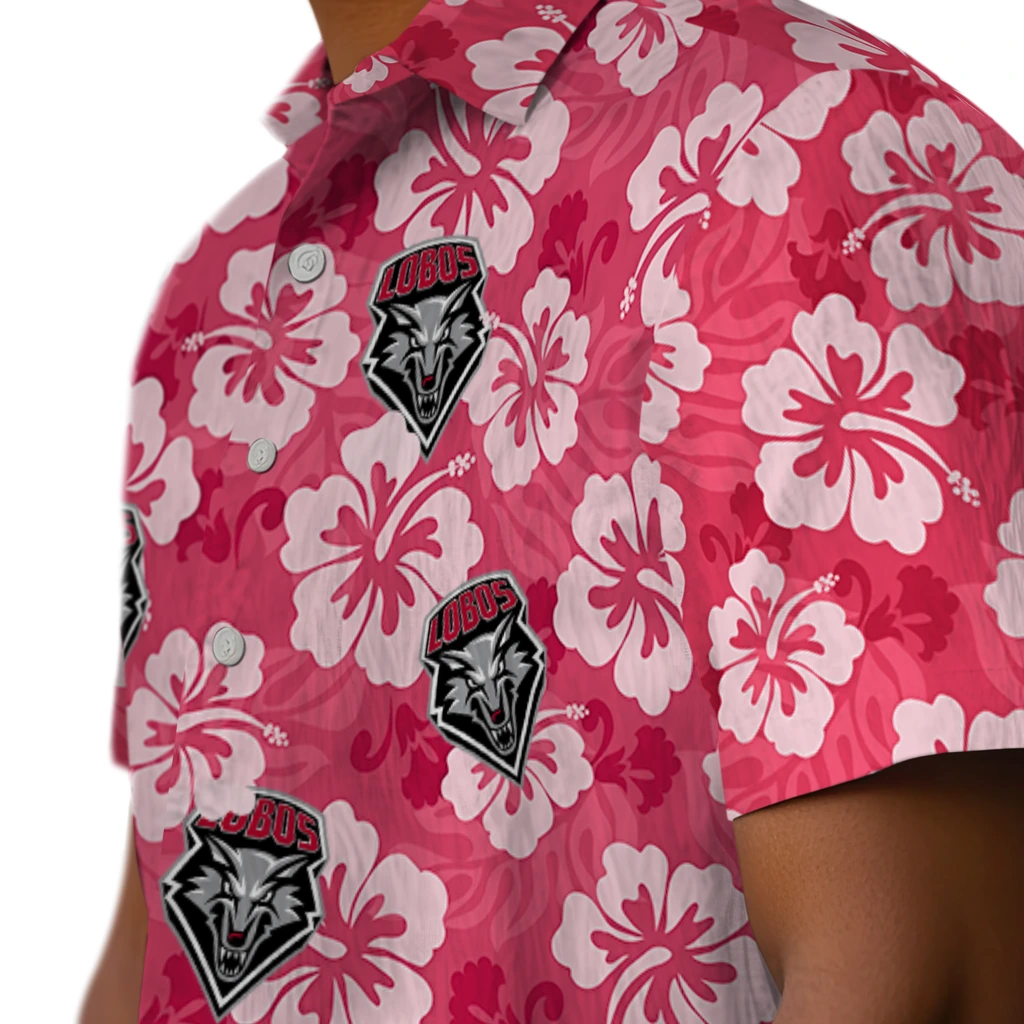 New Mexico Lobos Hawaiian Shirt - Hibiscus Cluster new mexico lobos hibiscus cluster red hawaiian shirts trendy