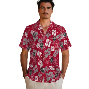 new mexico lobos hibiscus bloom red hawaiian shirts fashion forward