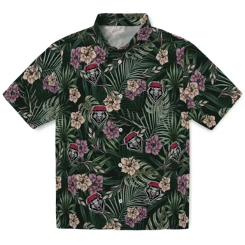 new mexico lobos hibiscus leaves pattern green hawaiian shirts best selling