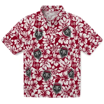 new mexico lobos hibiscus motif red white hawaiian shirts best selling