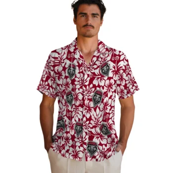 new mexico lobos hibiscus motif red white hawaiian shirts fashion forward