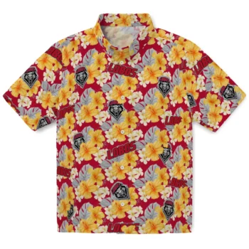 new mexico lobos hibiscus tropics red yellow hawaiian shirts best selling