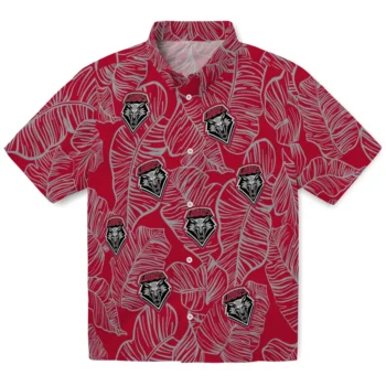 new mexico lobos leaf outline red hawaiian shirts best selling