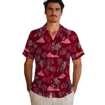 new mexico lobos palm and clouds red hawaiian shirts fashion forward