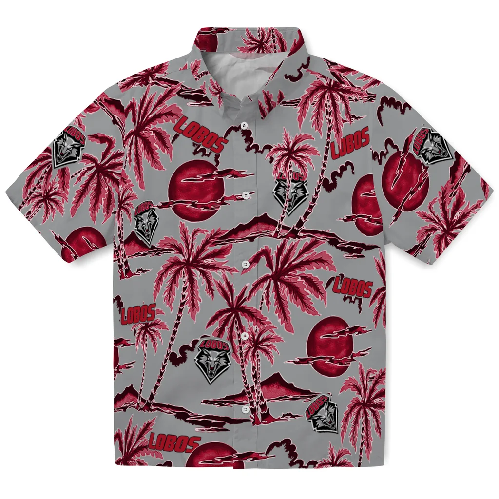 New Mexico Lobos Hawaiian Shirt - Palm Sunset new mexico lobos palm sunset hawaiian shirts best selling