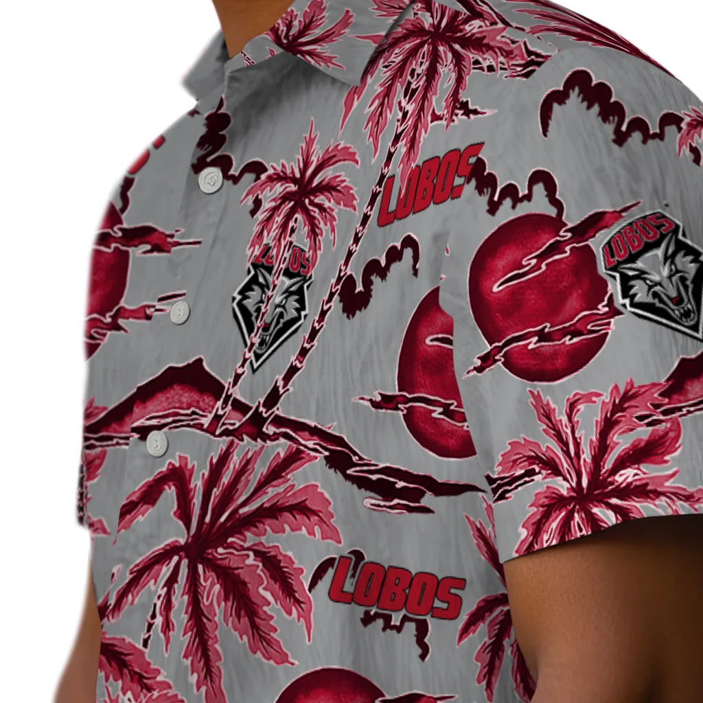 New Mexico Lobos Hawaiian Shirt - Palm Sunset new mexico lobos palm sunset hawaiian shirts trendy