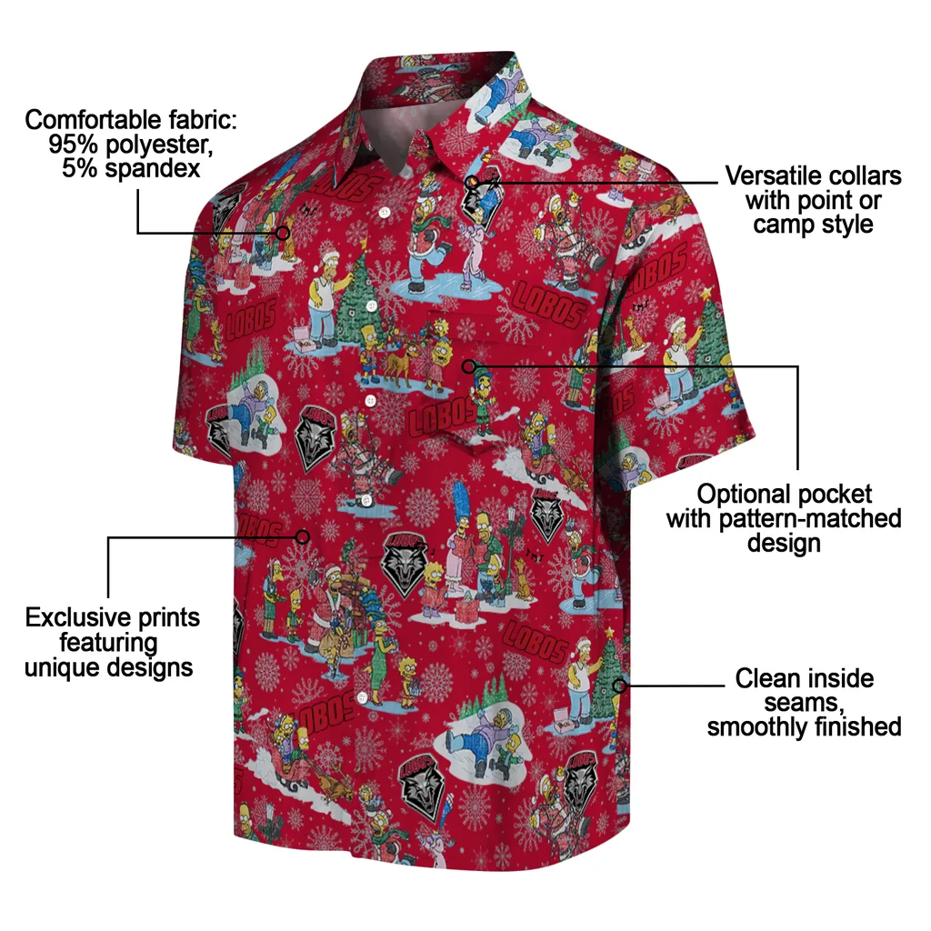 New Mexico Lobos Hawaiian Shirt - Simpsons Christmas new mexico lobos simpsons christmas red hawaiian shirts new arrival