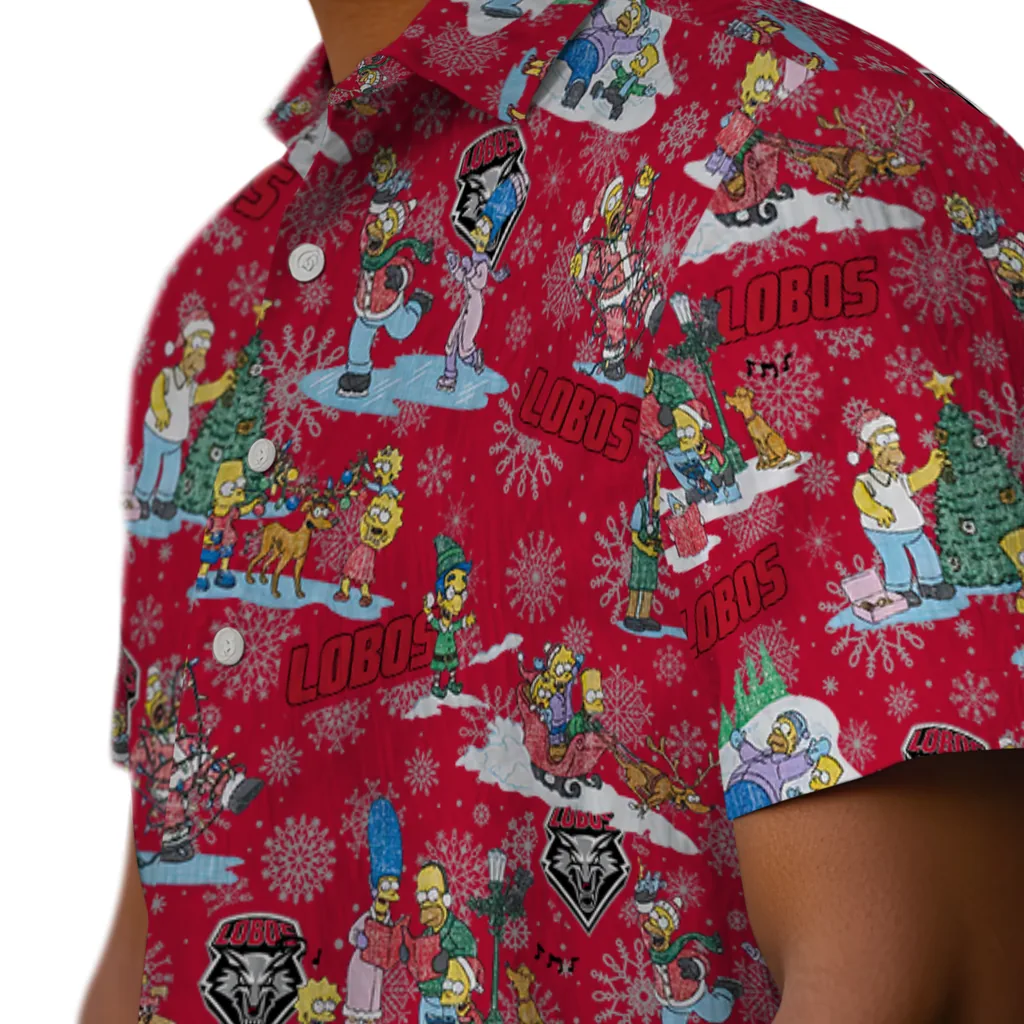 New Mexico Lobos Hawaiian Shirt - Simpsons Christmas new mexico lobos simpsons christmas red hawaiian shirts trendy